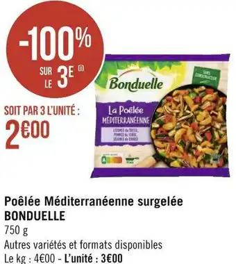 Géant Casino Bonduelle poêlée méditerranéenne surgelée offre