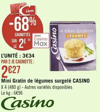 Géant Casino Casino mini gratin de légumes surgelé offre