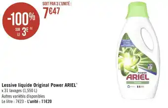 Géant Casino Ariel lessive liquide original power* offre