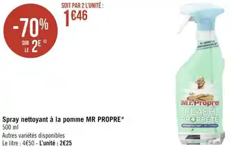 Géant Casino Mr propre spray nettoyant à la pomme* offre