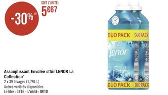 Géant Casino Lenor assouplissant envolée d’air la collection* offre