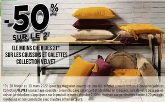 Géant Casino Sincere bon plan sur les coussins et galettes collection velvet de la marque sincere offre