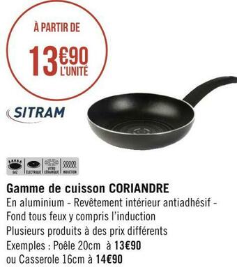 Géant Casino Sitram gamme de cuisson coriandre offre