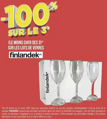 Géant Casino Finlandek bon plan sur les lots de verres finlandek offre