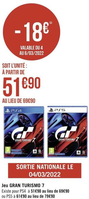 Géant Casino Jeu gran turismo 7 offre