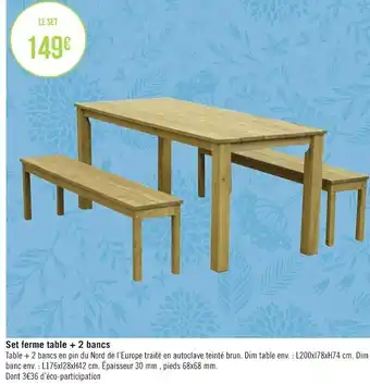 Géant Casino Set ferme table + 2 bancs offre