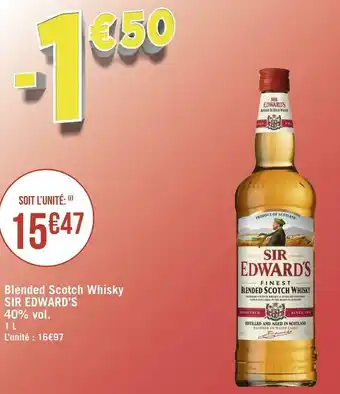 Sir edward’s blended scotch whisky 40% vol.