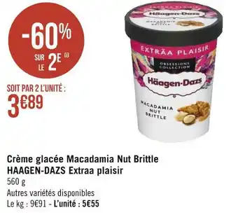 Géant Casino Haagen-dazs crème glacée macadamia nut brittle extraa plaisir offre