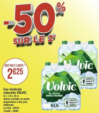 Géant Casino Volvic eau minérale naturelle offre
