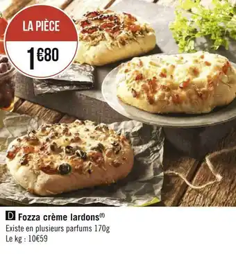 Géant Casino Fozza crème lardons offre