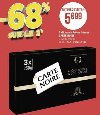 Géant Casino Carte noire café moulu arôme intense offre