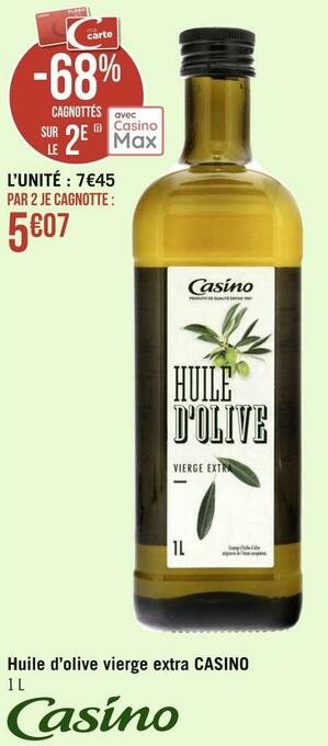 Géant Casino Casino huile d’olive vierge extra offre