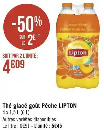 Géant Casino Lipton thé glacé goût pêche offre