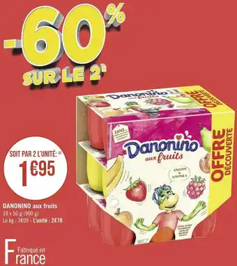 Géant Casino Danone danonino aux fruits offre