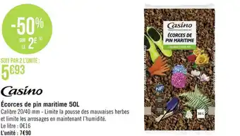 Géant Casino Casino écorces de pin maritime 50l offre