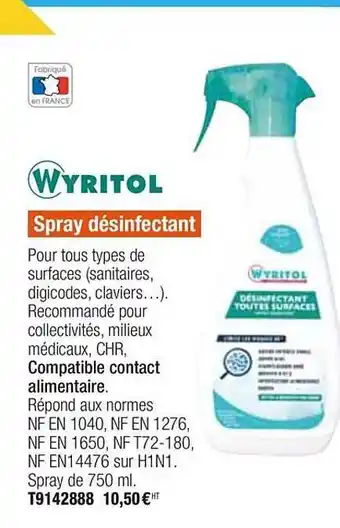 Plein ciel Spray Désinfectant Wyritol offre