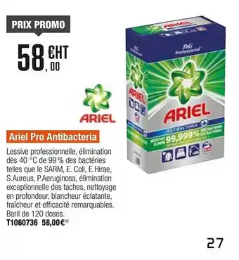 Plein ciel Ariel Pro Antibacteria offre