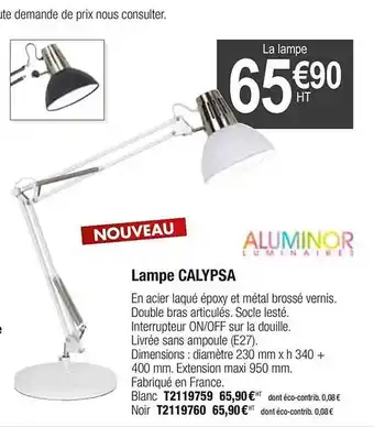 Plein ciel Lampe Calypsa Aluminor offre
