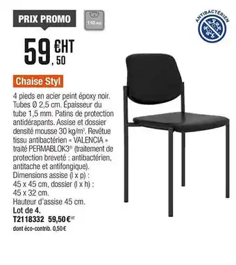 Plein ciel Chaise Styl offre