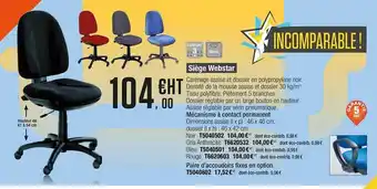 Plein ciel Siège Webstar offre