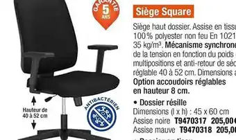 Plein ciel Siège Square offre