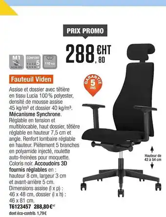Plein ciel Fauteuil Viden offre