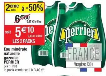 Cora x Carrefour Eau minérale naturelle gazeuse PERRIER offre