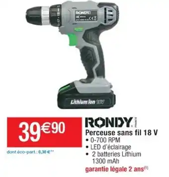 Cora x Carrefour Perceuse sans fil 18 V offre