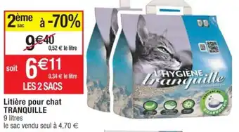 Cora x Carrefour Litière pour chat TRANQUILLE offre