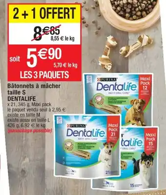 Cora x Carrefour Bâtonnets à mâcher taille S DENTALIFE offre
