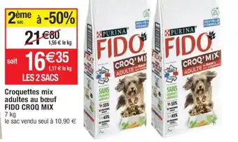 Cora x Carrefour Croquettes mix adultes au bœuf FIDO CROQ MIX offre