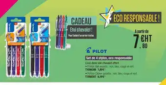 Plein ciel Set De 4 Stylos Eco Responsable Pilot offre