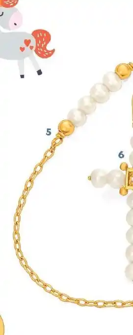 Le manège à bijoux Bracelet perles de culture et laque, 14 cm, or jaune 1,12 g. offre