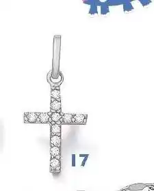 Croix oxydes de zirconium, or gris 0,42 g.