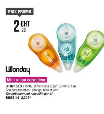 Plein ciel Mini Ruban Correcteur Wonday offre