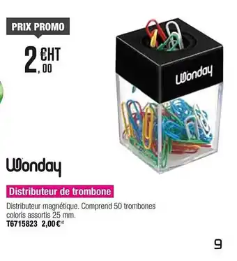 Plein ciel Distributeur De Trombone Wonday offre