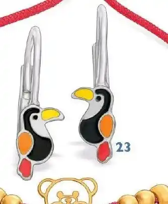 Boucles En Argent Rhodié Et Laque,