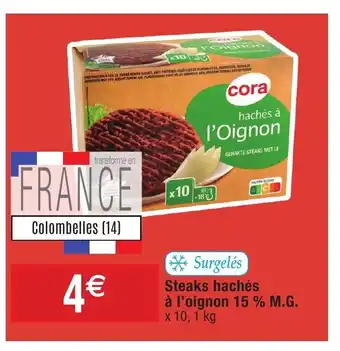 Migros Steaks Hachés A L'Oignon 15% M.G. offre