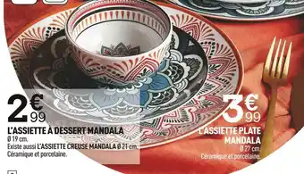Centrakor L’assiette à dessert mandala ou l'assiette plate mandala offre
