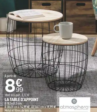 Centrakor La table d’appoint offre