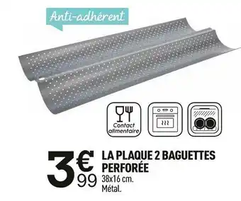 Centrakor La plaque 2 baguettes perforée offre