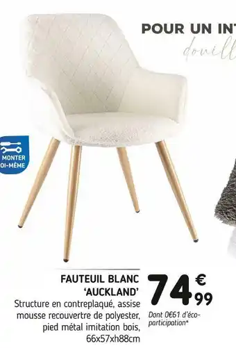 L'incroyable Fauteuil blanc ‘auckland’ offre