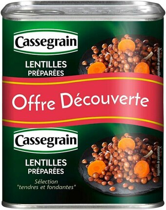 Match Cassegrain lentilles aux oignons et carottes offre