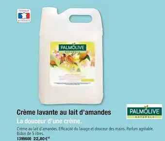 Plein ciel Crème Lavant Au Lait D'amandes Palmolive offre