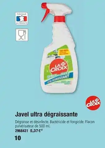 Plein ciel Javel Ultra Dégraissante La Croix offre
