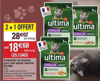 Croquettes au saumon pour chat adulte stérilisé ULTIMA