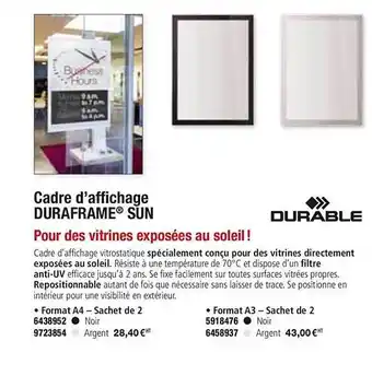 Plein ciel Cadre D'affichage Duraframe Sun offre