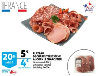 Auchan Plateau de charcuterie sèche auchan le charcutier offre