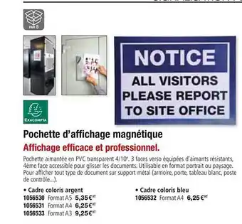 Plein ciel Pochette D'affichage Magnétique offre