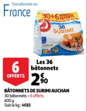 Auchan Bâtonnets de surimi auchan offre